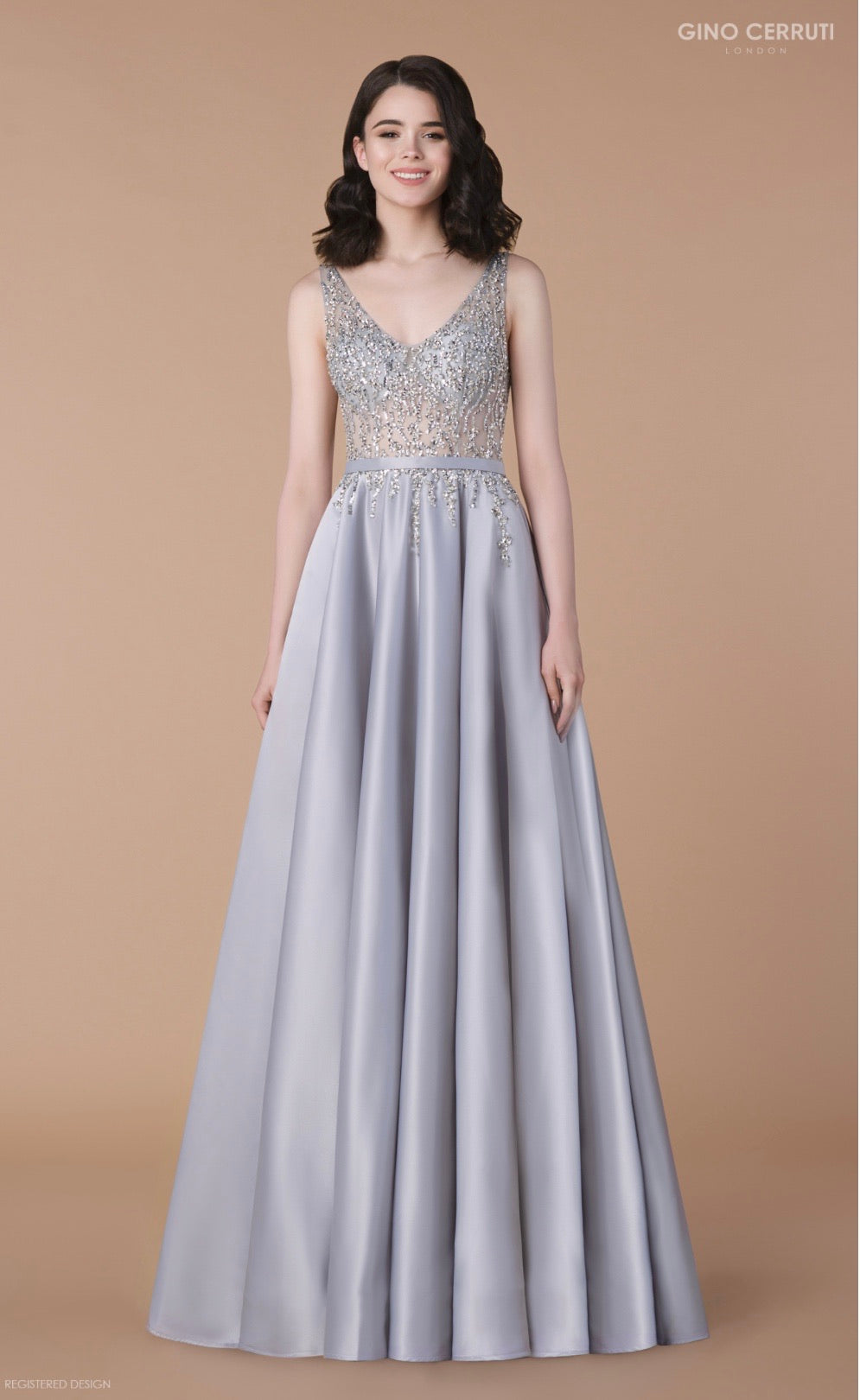 Gino Cerruti, Long Dress, Silver