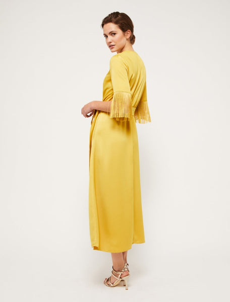 Pennyblack Neon tassel sleeve dress  Mustard