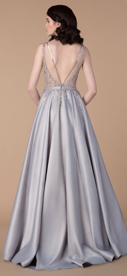 Gino Cerruti, Long Dress, Silver