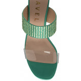 Ravel Green Satin & Diamante Dorea Mule Shoes