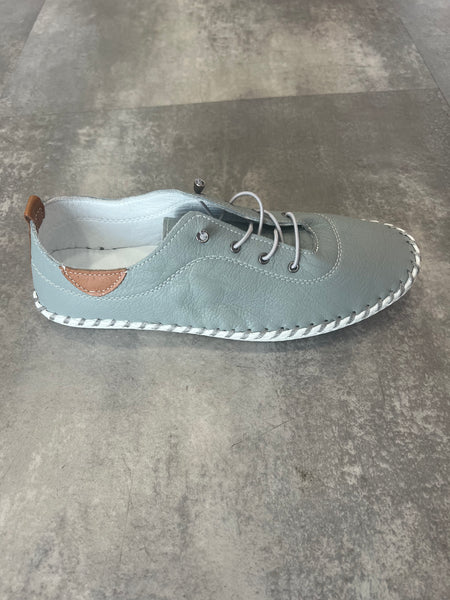 ST IVES LEATHER PLIMSOLE GREY
