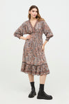 Nekane Agrotis beige midi dress