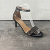 Diamanté ankle strap prom shoe  black