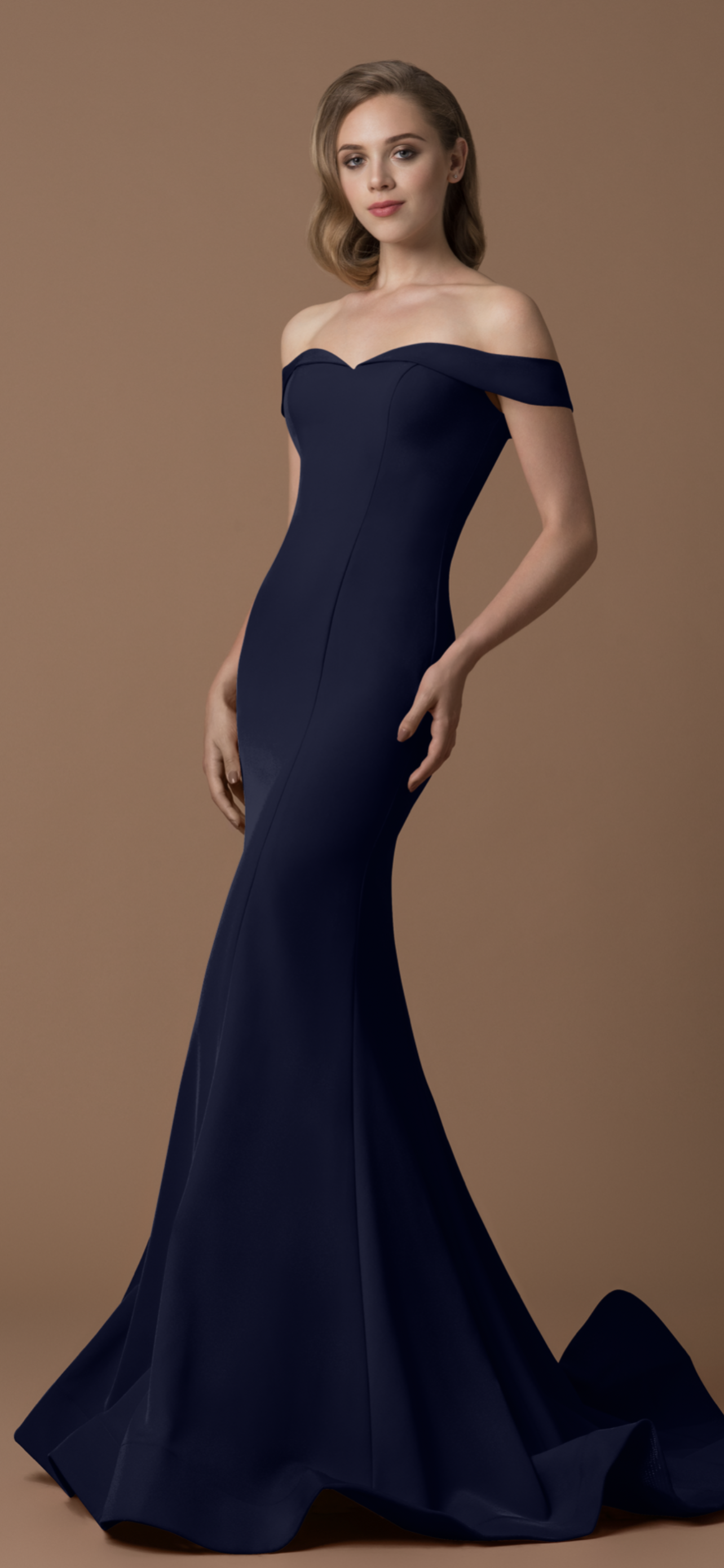 Gino Cerruti 1539 Off The shoulder Dress navy