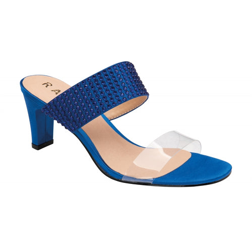 Ravel Blue Satin & Diamante Dorea Mule Shoes