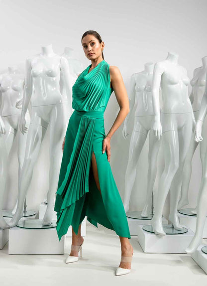 KEVAN JON PETRA PLEATED KNEE DRESS – revolve store