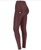 High rise faux leather burgundy