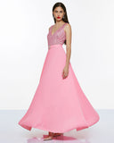 Access fashion maxi sleeveless pleated dress lilac