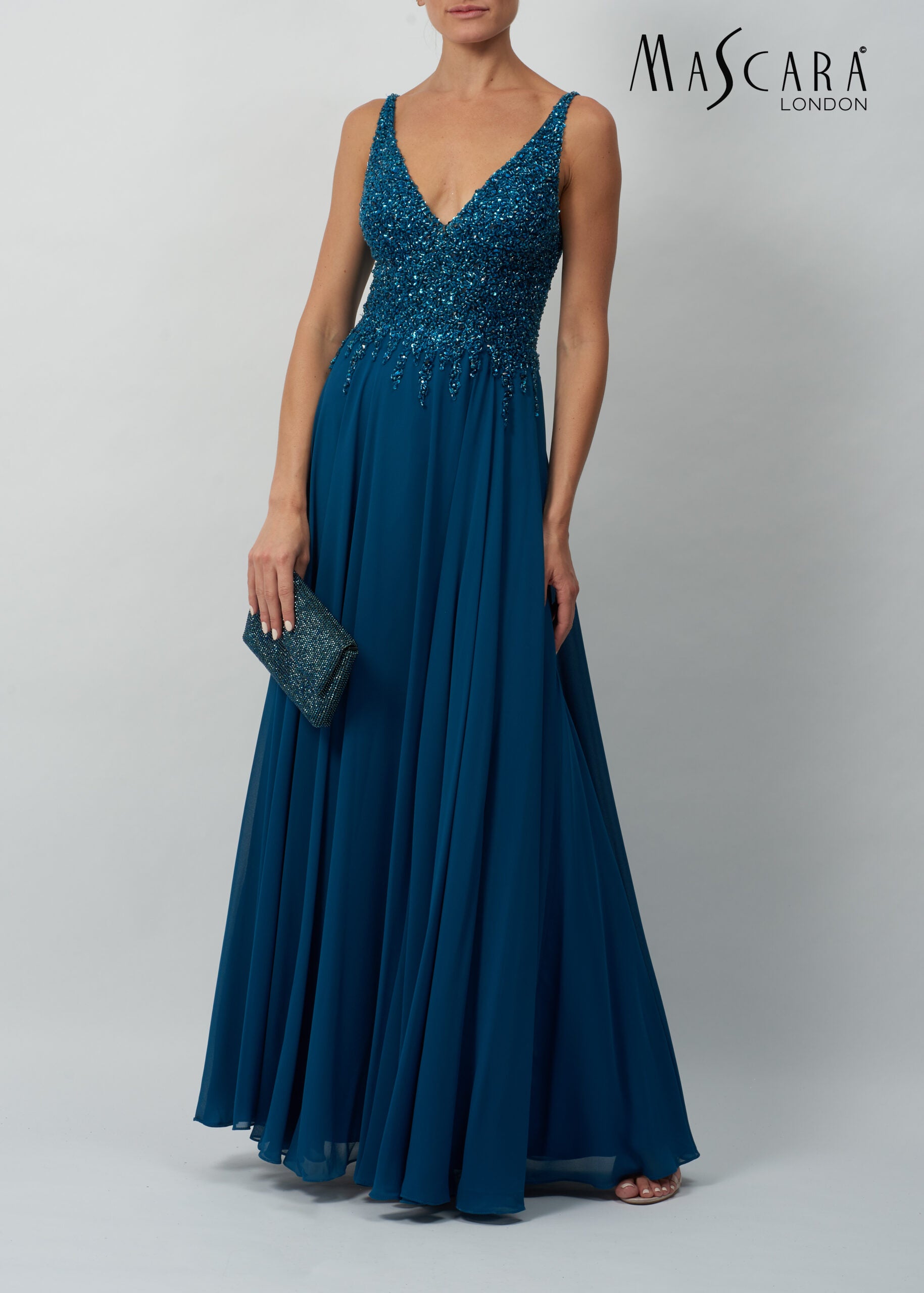 Mascara MC129515 Chiffon Dress Petrol