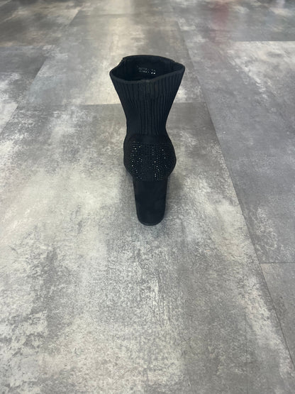 Diamanté sock boot