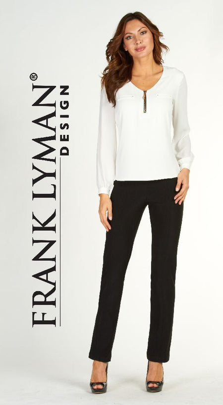 Frank lyman 232150 black trim jumpsuit