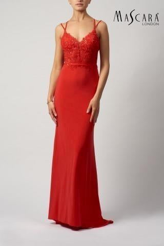 MASCARA RED TIE BACK DRESS MC181506