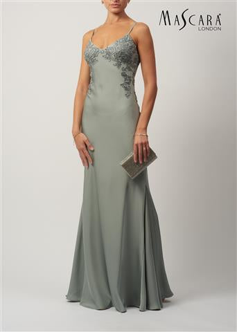 Mascara MC192046  slip satin dress Sage