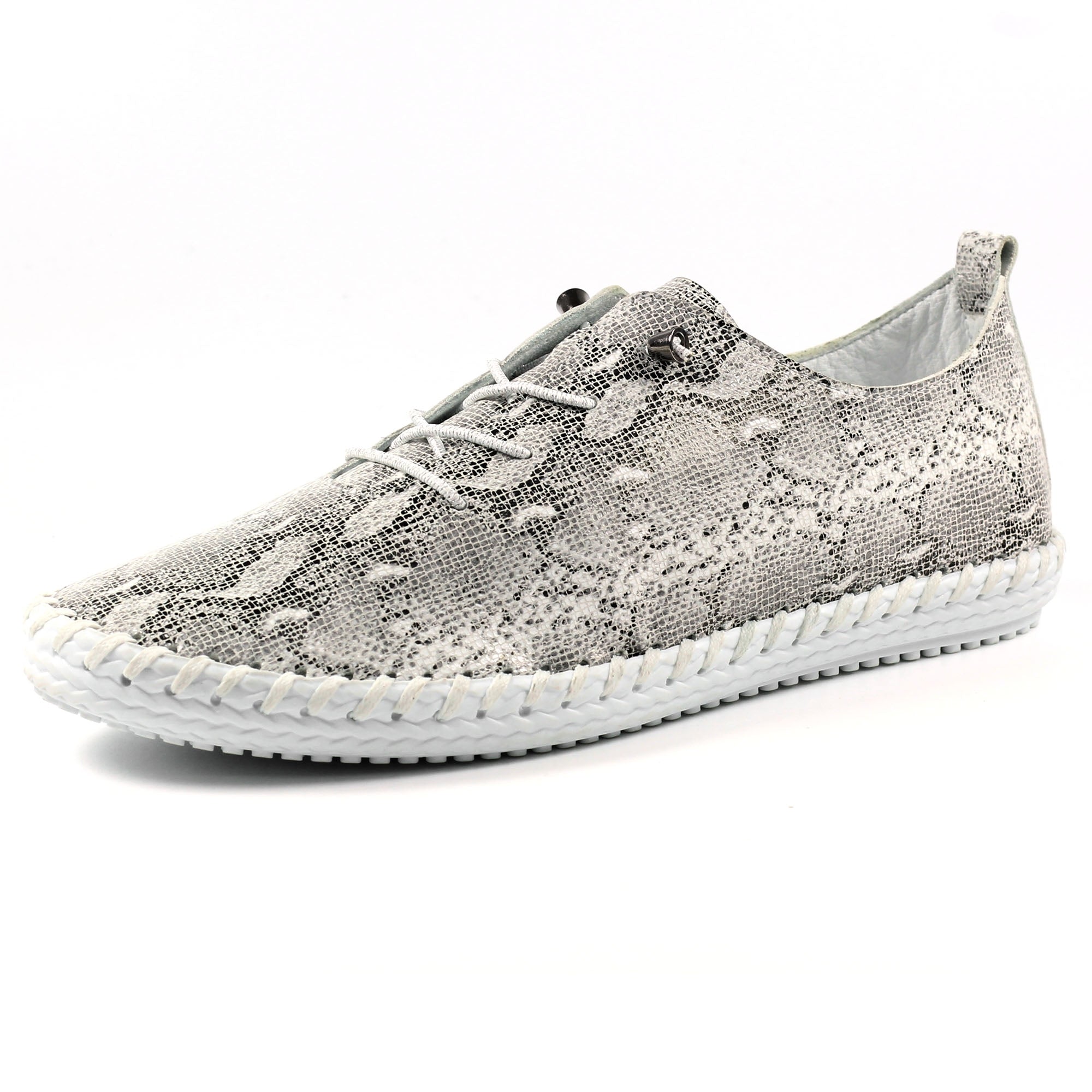 Lunar Whitby Snake Leather Plimsoll