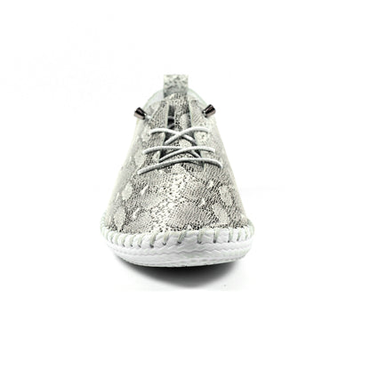 Lunar Whitby Snake Leather Plimsoll